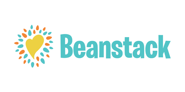 Beanstack logo with yellow heart surrounded by blue and red points.