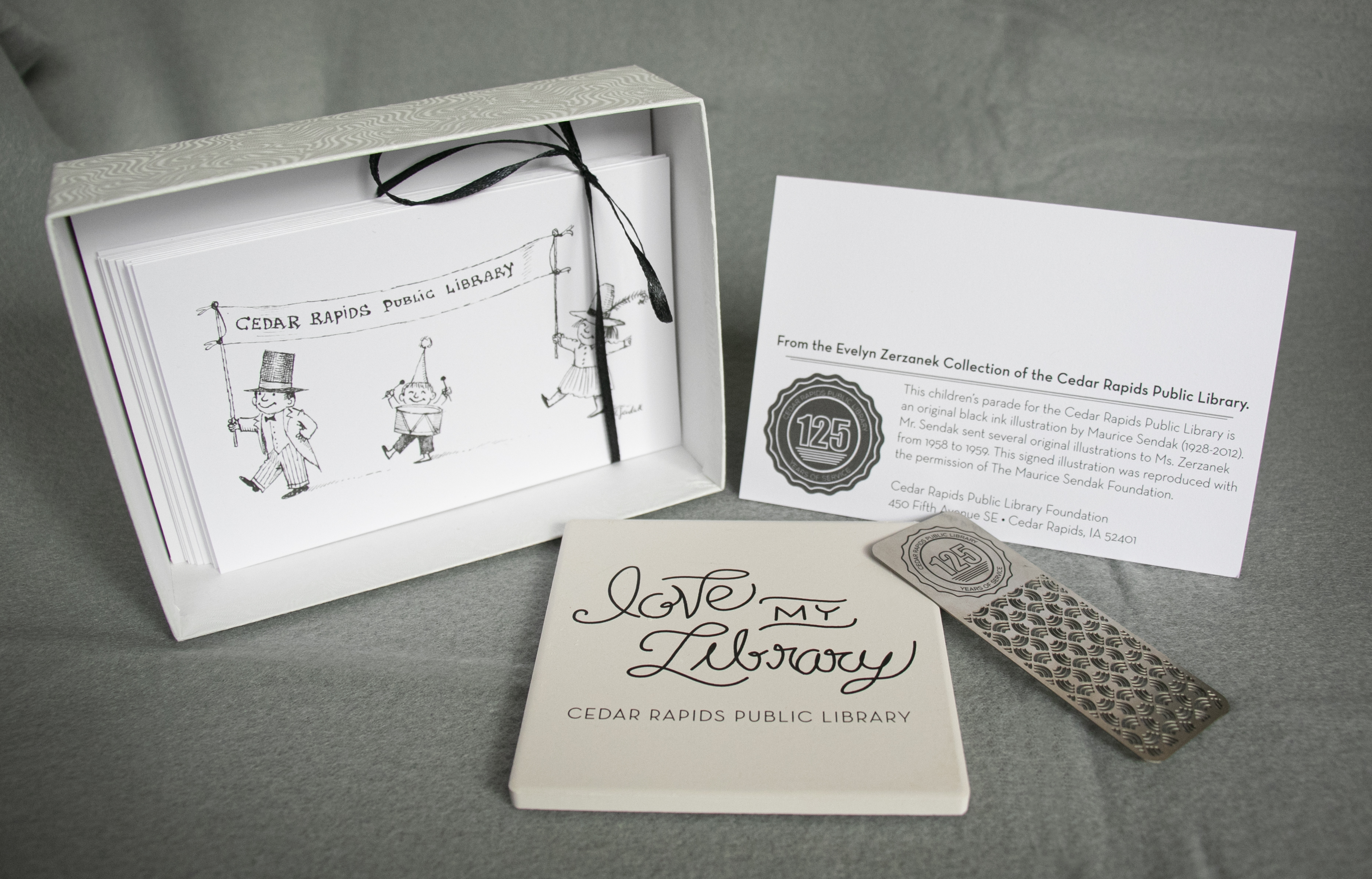 Gift set including Sendak cards, bookmark, and special coaster