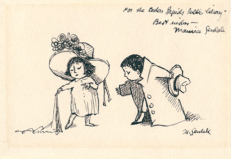 Sendak Image of a boy and a girl playing dress-up