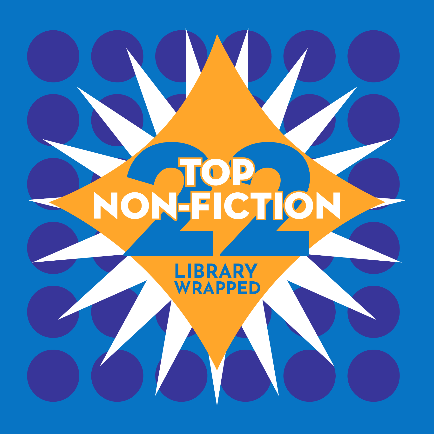 A graphic says 22 Library Wrapped Top Nonfiction over a blue background.