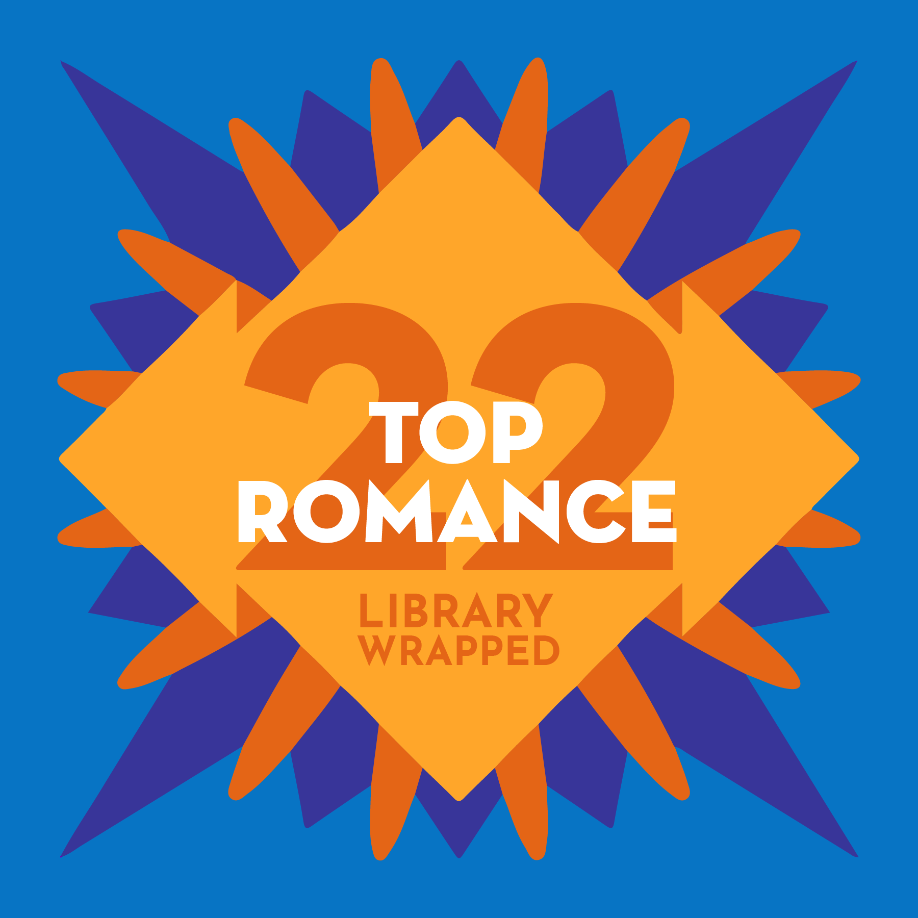 A graphic says 22 Library Wrapped Top Romance over a blue background.