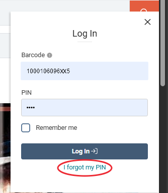 example of where to change your pin number