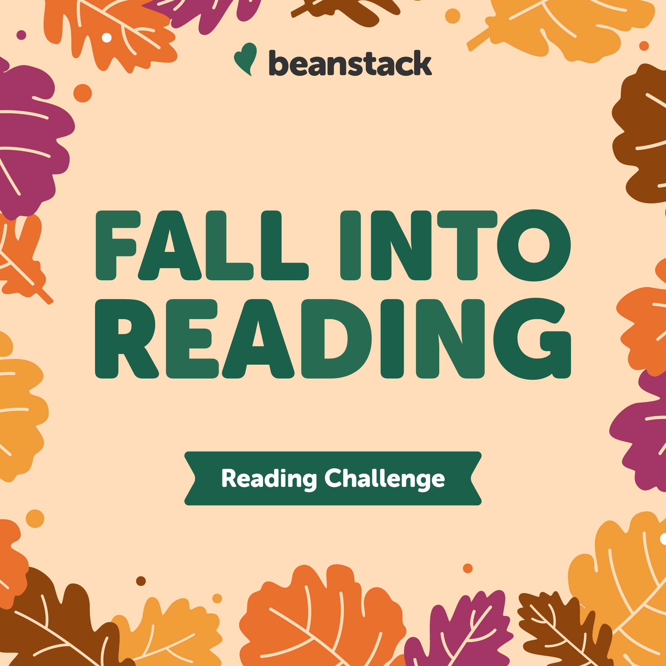 fall into reading program square sign