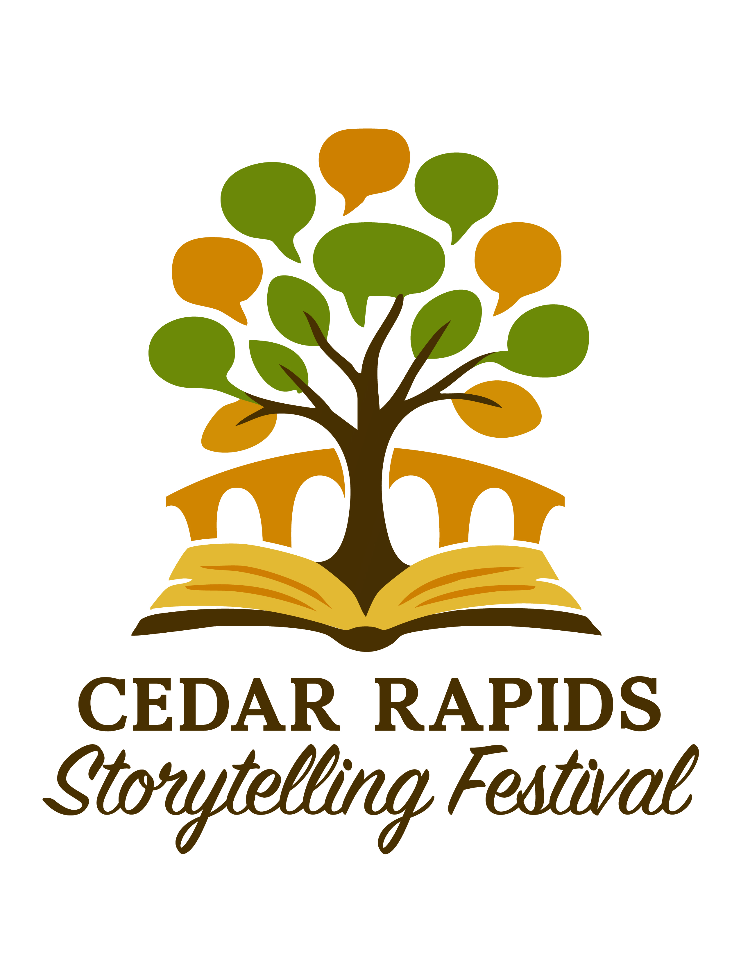 A graphic with a tree growing from a book, with word bubbles as leaves.