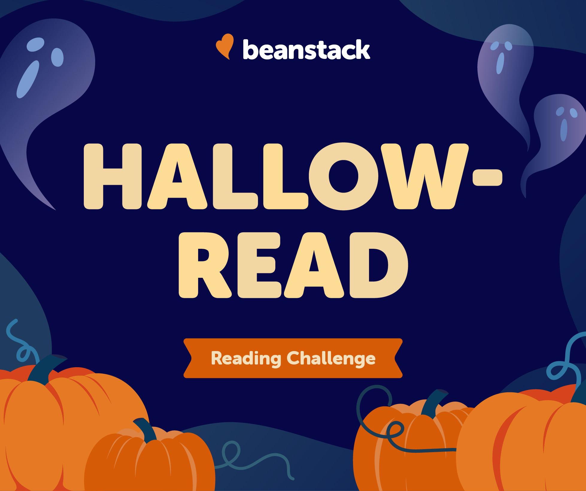 Hallow read Reading challenge image but square