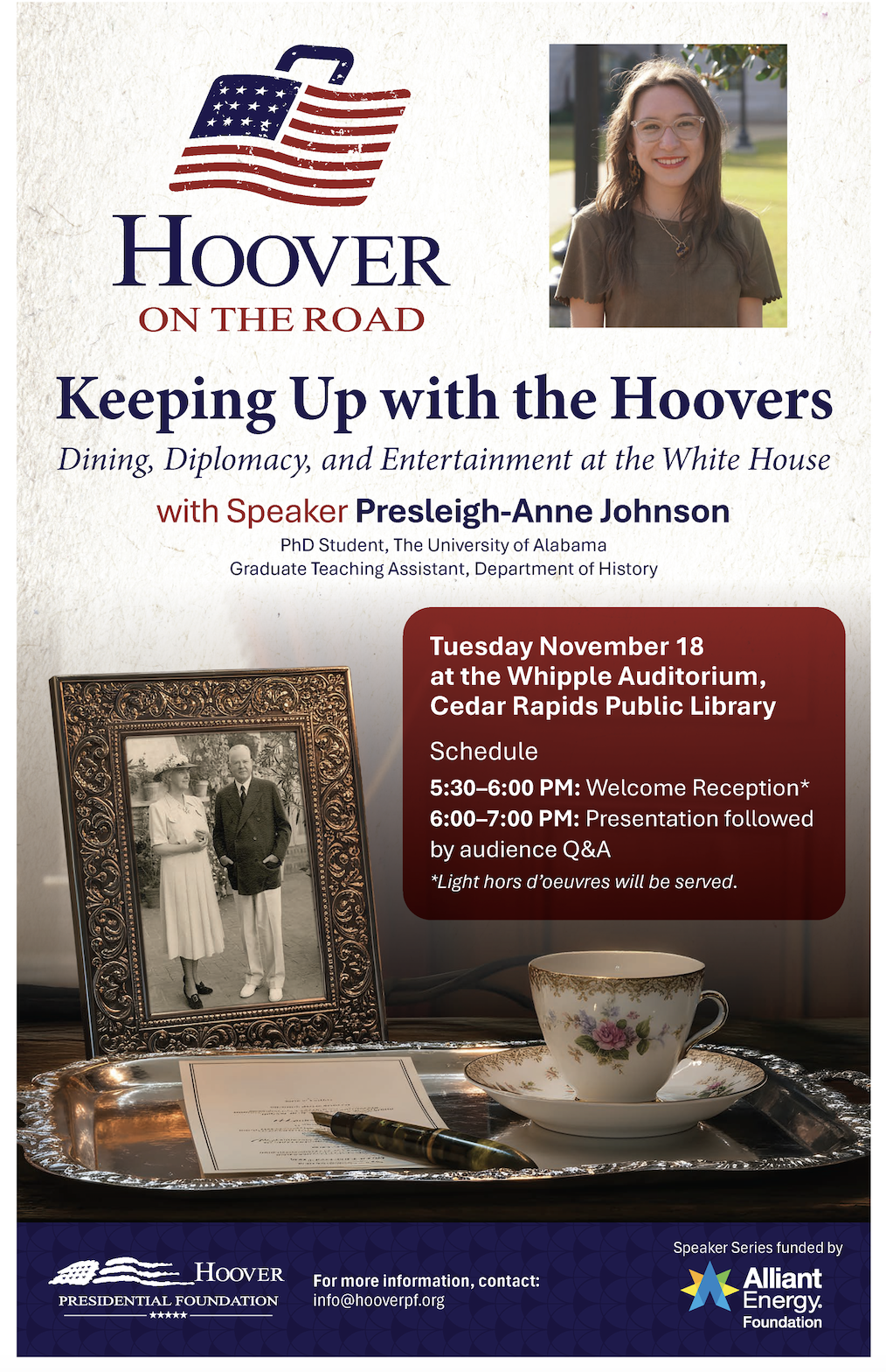 A graphic shares details of the "Keeping Up with the Hoovers" presentation.