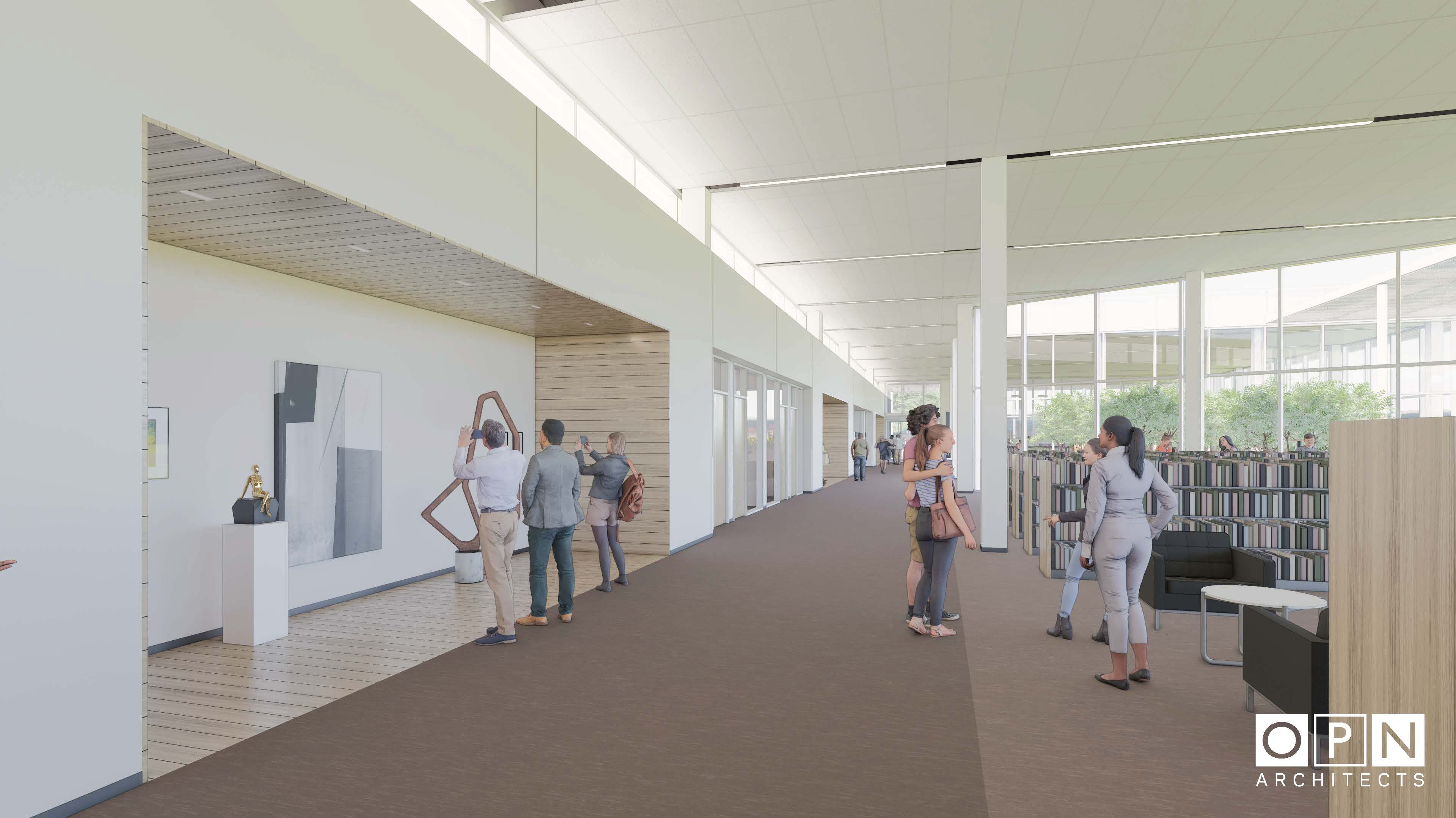 rendering of the Busse Branch art gallery space