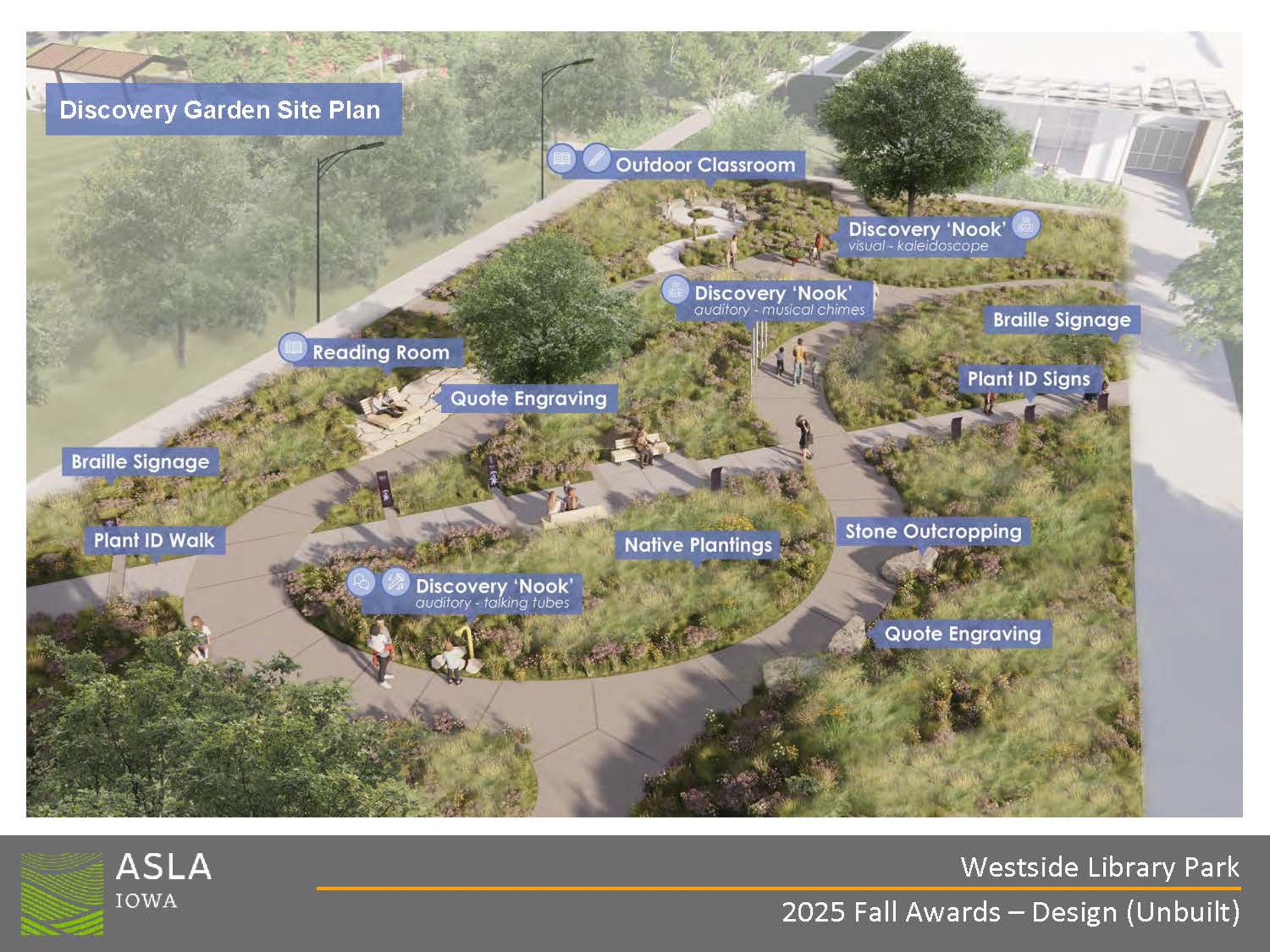 Detailed map of Bloomhall Discovery Garden