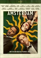 The Amsterdam movie cover showing Christian Bale, Margot Robbie, and John David Washington dressed up and in character.
