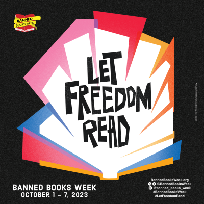 Let Freedom Read logo for Banned Books Week 2023