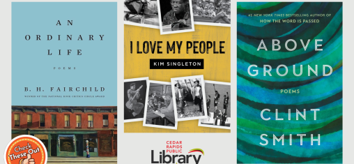 A graphic says "Check These Out" with book covers for "An Ordinary Life," "I Love My People," and "Above Ground."
