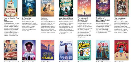A poster shows the book covers for the Iowa Children's Choice Award.