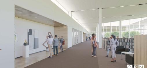 rendering of the Busse Branch art gallery space