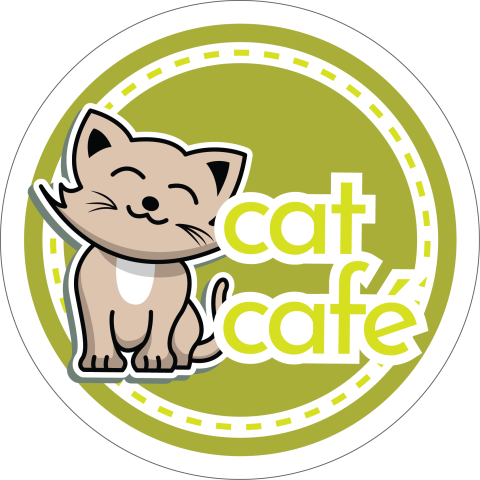 image of a kitten and the words cat cafe