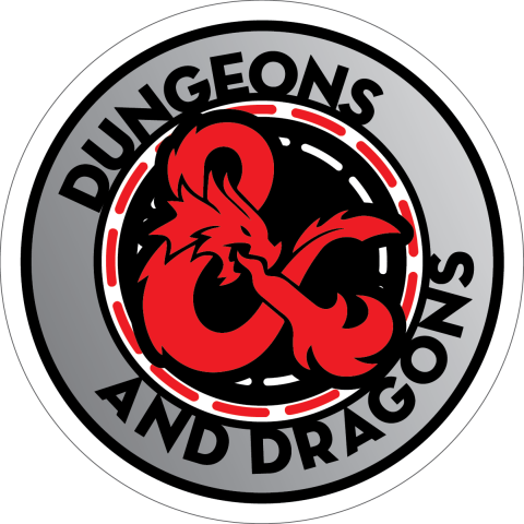 image of a dragon and words dungeons and dragons