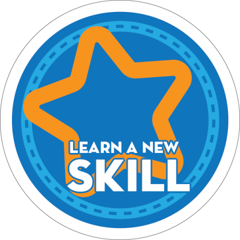 icon of a star and the words learn a new skill