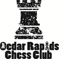 A chess piece with the words "Cedar Rapids Chess Club".