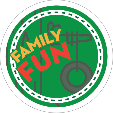Family Fun written over a green circle.