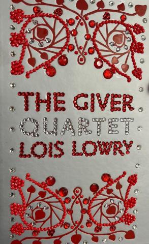 The Giver book cover with rhinestones
