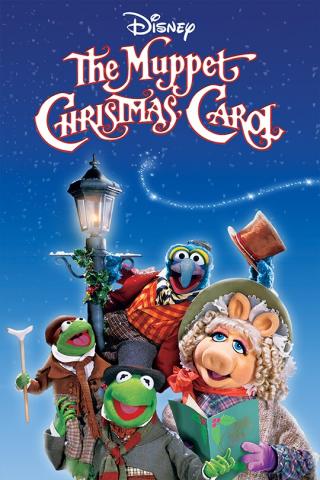 Miss Piggy, Kermit and other Muppets are dressed in Dickensian period outfits as they sing carols in the movie poster for "The Muppet Christmas Carol."