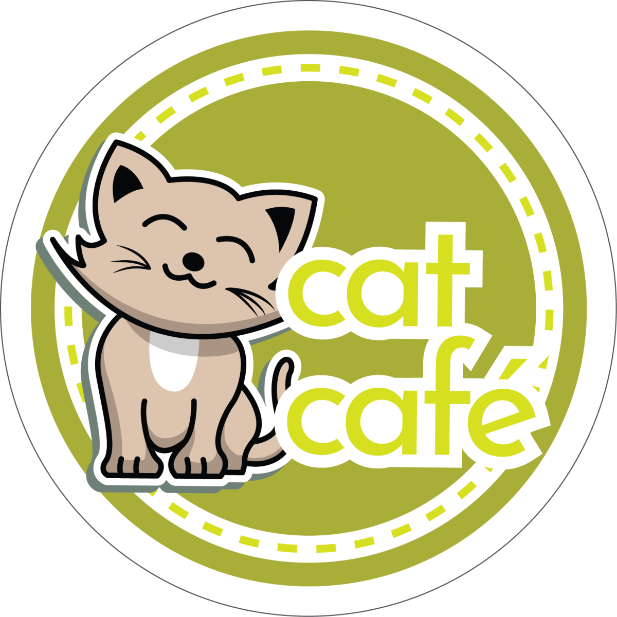 image of a kitten and the words cat cafe