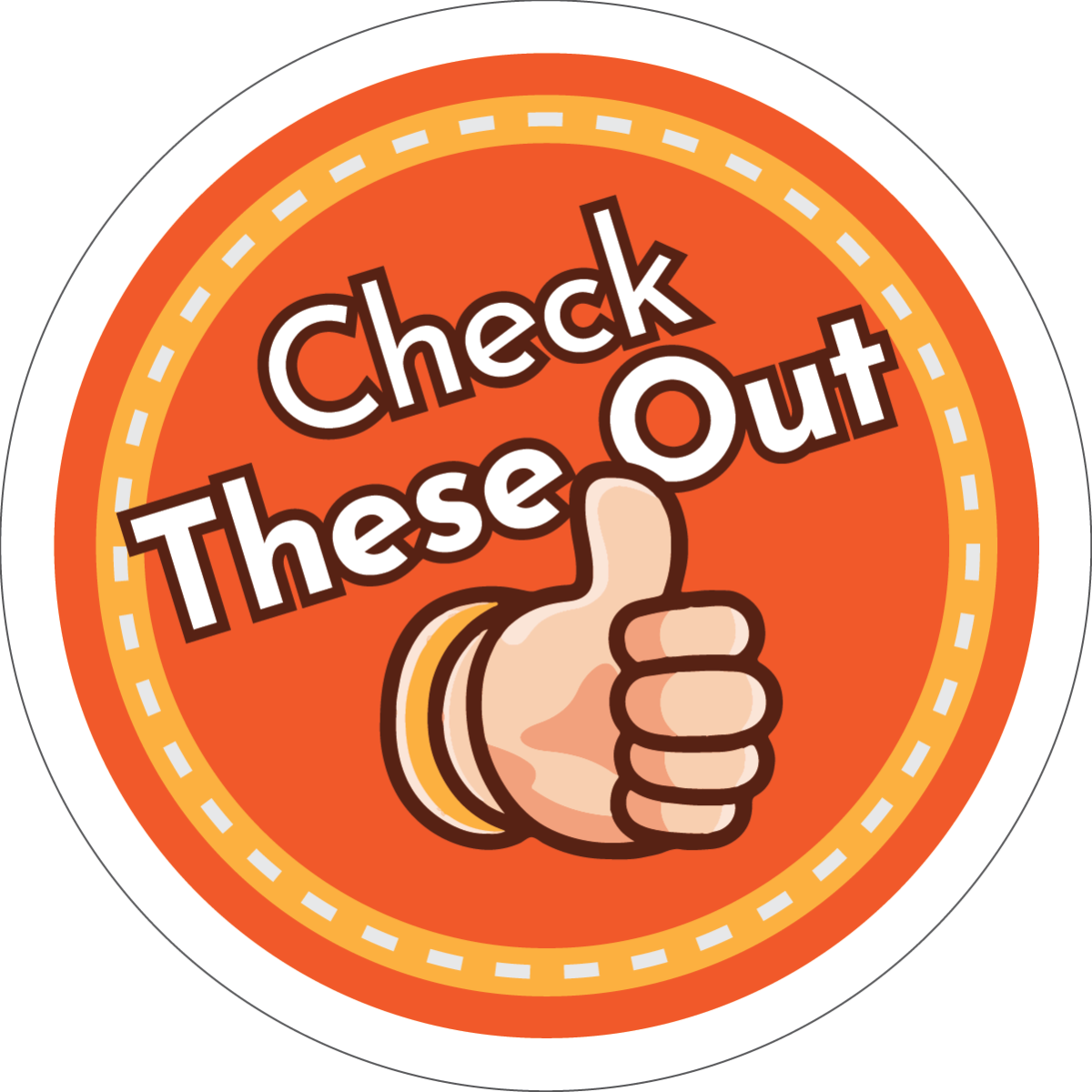 image of a thumbs up with the words check these out
