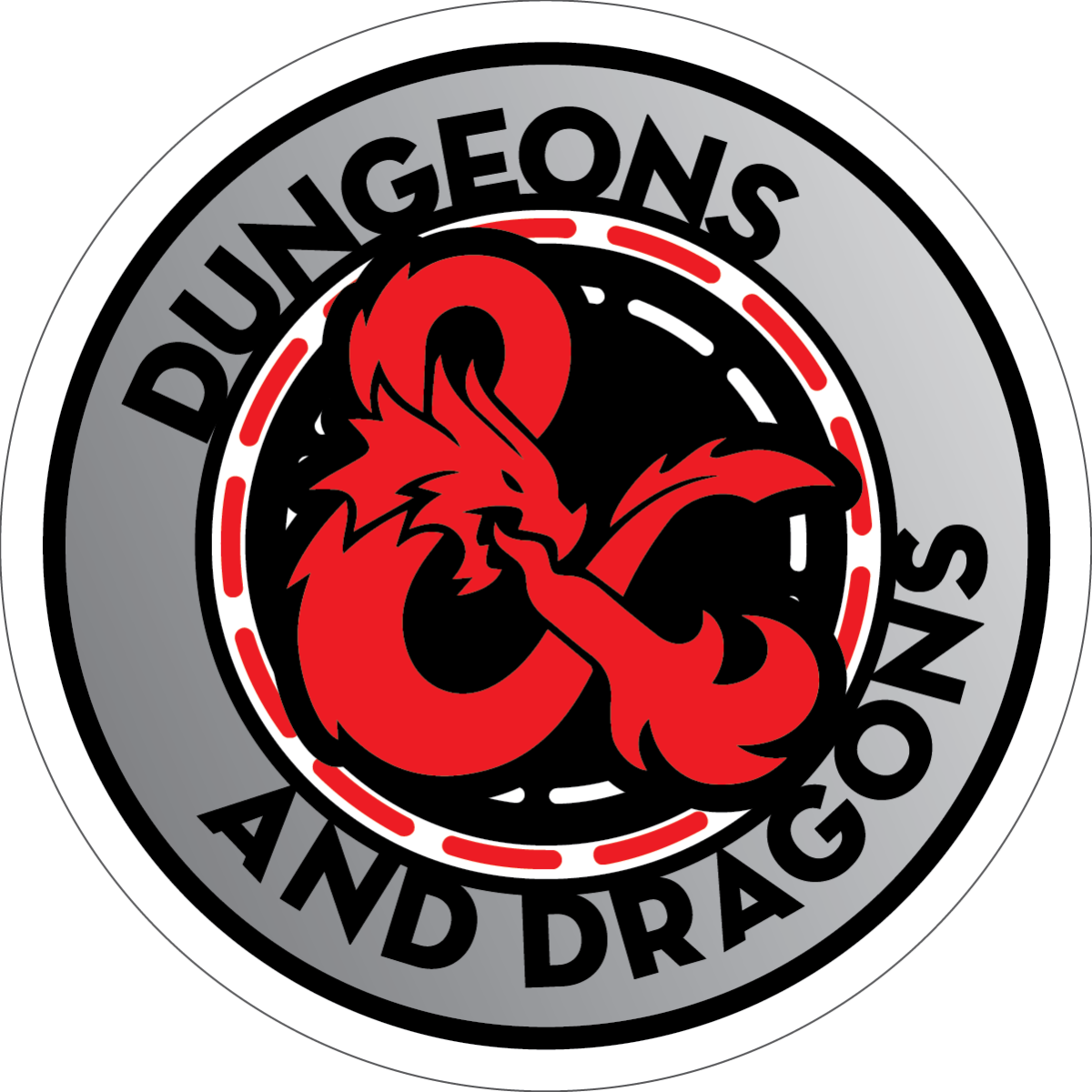 image of a dragon and words dungeons and dragons