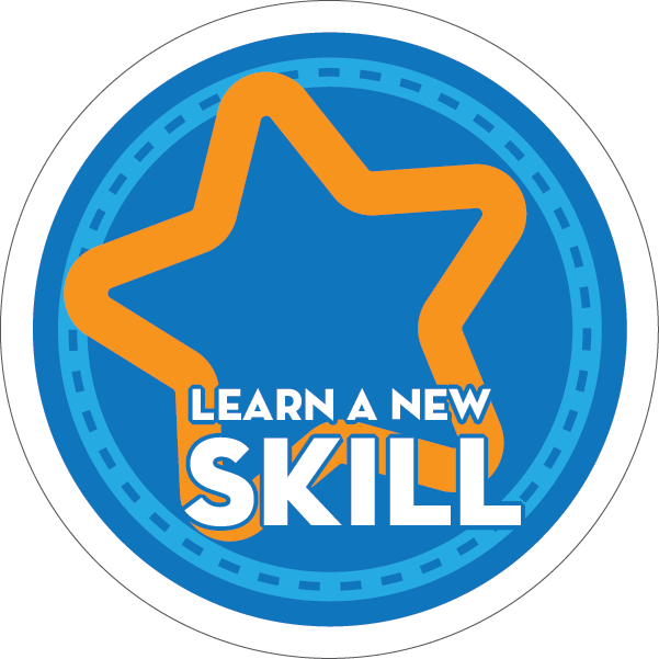 icon of a star and the words learn a new skill