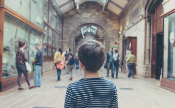 Young boy at a natural history museum