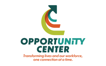 Opportunity Center logo with the words "Transforming lives and our workforce, one connection at a time.